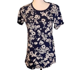 Navy Floral Tee- S Tall